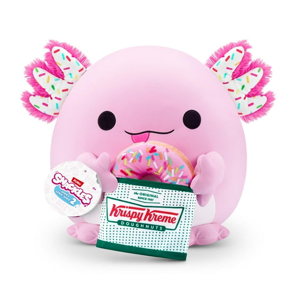 Snackles Series 2 Axolotl & Krispy Kreme 16 Inch Plush by ZURU, Ultra Soft Plush, Collectible Plush with Real Licensed Brands, Stuffed Animal, Giftable