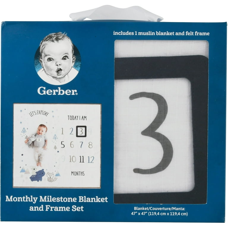Gerber Baby Boy Milestone Blanket Frame Set 2 Piece Walmart