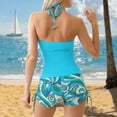 thumbnail image 4 of Women's Printed High-Waisted Boyshort Modest Two-Piece Swimsuit, 4 of 8