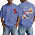 thumbnail image 2 of Fruit of the Spirit Christian Graphic T Shirts for Men Vintage Washed Oversized Tshirt Faith Back Print Religious Short Sleeve Casual Tops for Streetwear Summer, 2 of 6