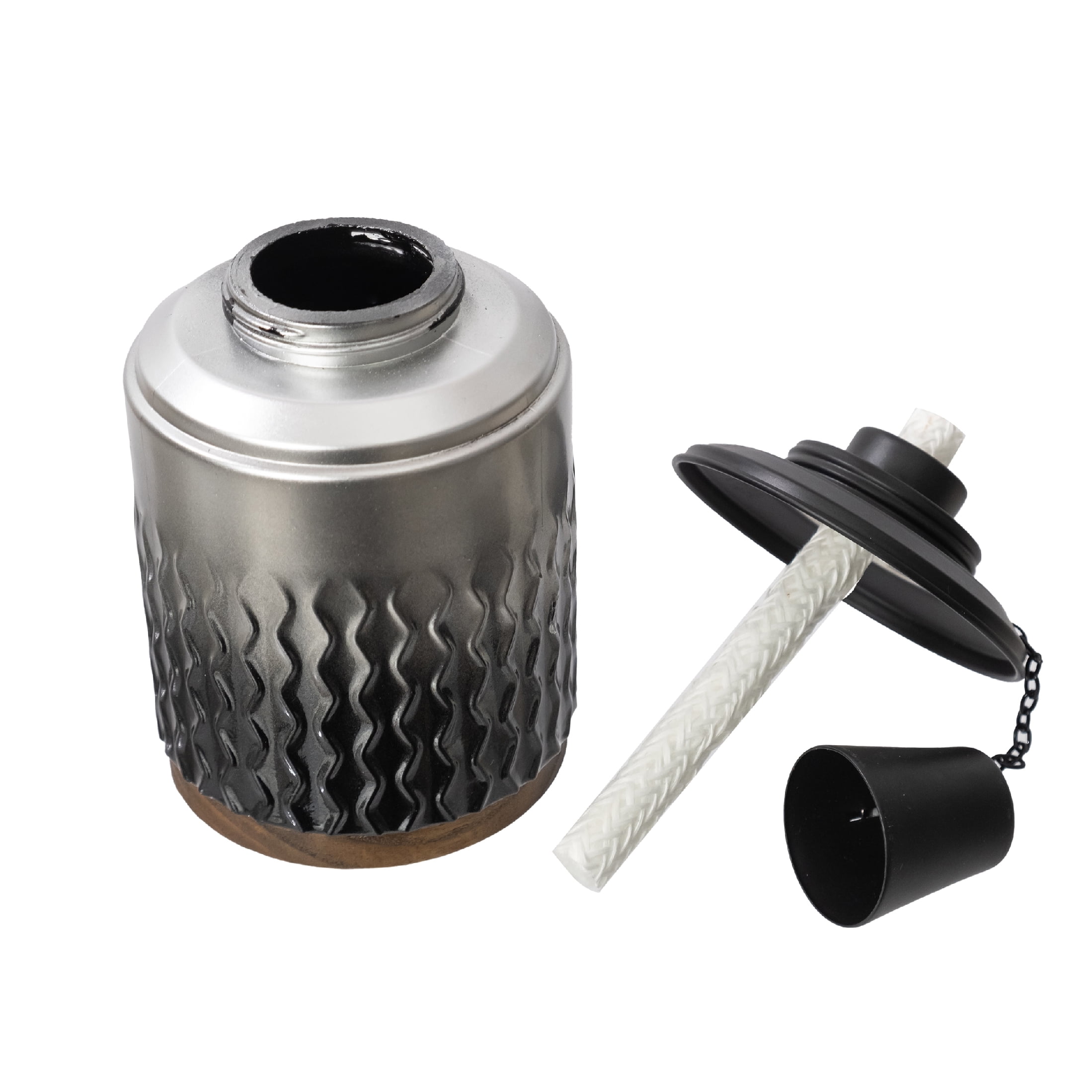 Mainstays Midnight Glass Outdoor Tabletop Torch with Fiberglass Wick, Decorative Torch