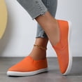 thumbnail image 2 of Women's Canvas Slip on Shoes Lightweight Unisex Men's Classic Low Top Loafers Sneakers Causal Comfortable Walking Skate Shoes 1-Orange Size 7.5, 2 of 7