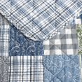 thumbnail image 4 of Eddie Bauer - Juego de edredón Queen reversible de algodón con fundas a juego, decoración del hogar con reverso de cuadros (acogedor patchwork de cuadros azul/verde Queen), 4 of 5