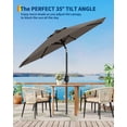 thumbnail image 3 of 9FT Outdoor Patio Umbrella with Double-Layer Vented Canopy, UPF 50+ UV Protection, 8-Rib Steel Frame, Crank & Tilt Mechanism, Detachable Pole, Backyard, Deck, or Poolside, 3 of 7