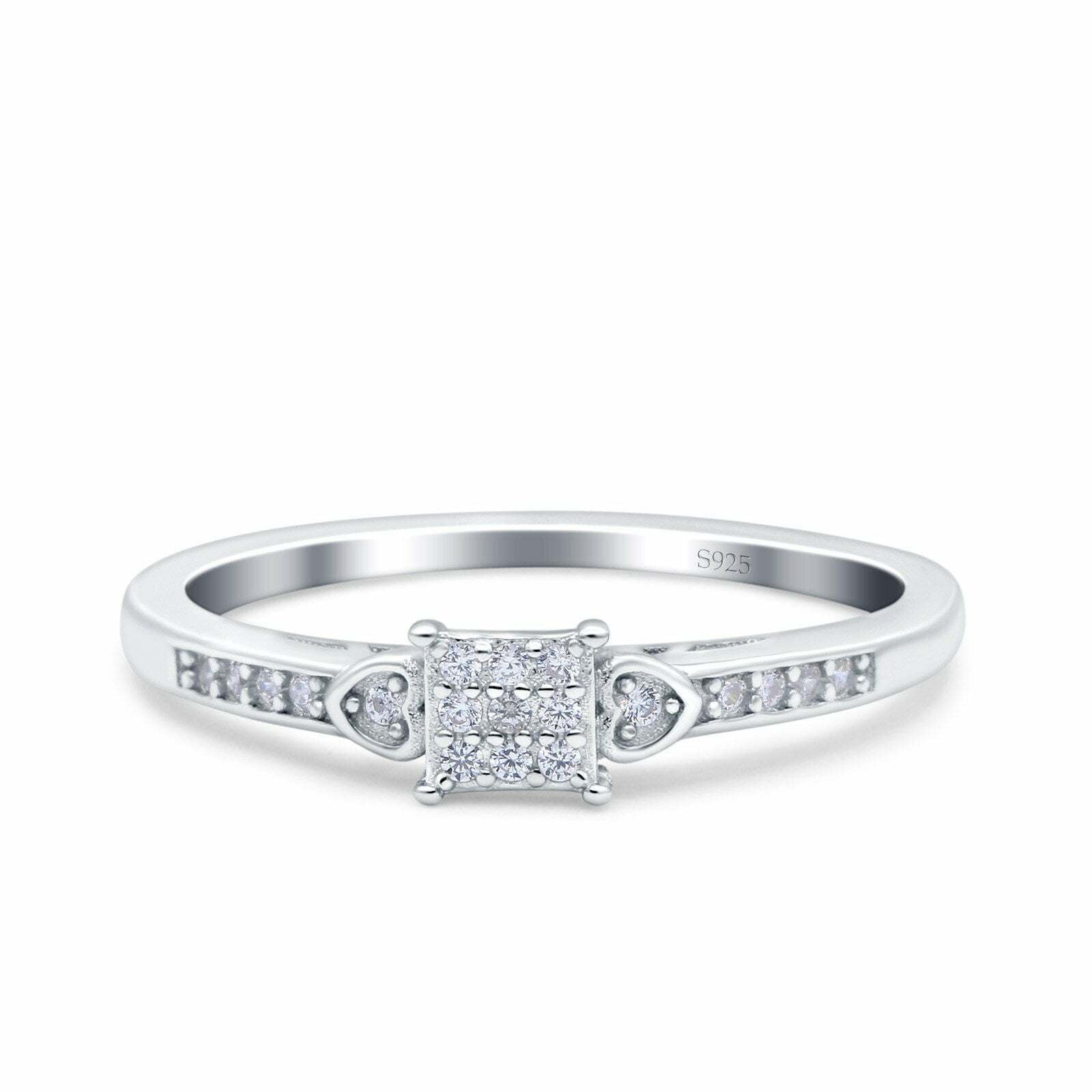 Heart Promise Ring Women Engagement Ring 1.8 Ct Simulated Diamond 14K White Gold Plated