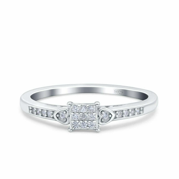 Pave Set Heart Promise Women's Engagement Ring 1.8 Ct Diamond 14K White Gold Over