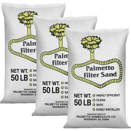 Palmetto 3 Pack Pool Filter Sand, Clean and Clear Water, Natural Sand for Residential and Pool Sand Filter Pumps, 50 Pound