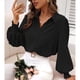 thumbnail image 1 of Camisa de mujer, camisa de manga abullonada, camisa de mujer de color puro, camisa de cuello vuelto, calidad superior, 1 of 8