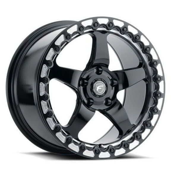 15x10 Forgestar F001 D5 BEADLOCK Gloss Black Machined Wheel 5x4.5 (25mm)