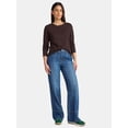 thumbnail image 2 of Time and Tru Women's Thermal Tee with Long Sleeves, Size XS-XXXL, 2 of 5