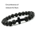 thumbnail image 4 of Cross Bracelet Lava Volcanic Stone, Black Beaded Bracelets for Woman Men, Gifts for Birthday Valentines Day, Unisex Jewelry Stretch, Unique Gift with Surprise for Women Female Male Friends, 4 of 5