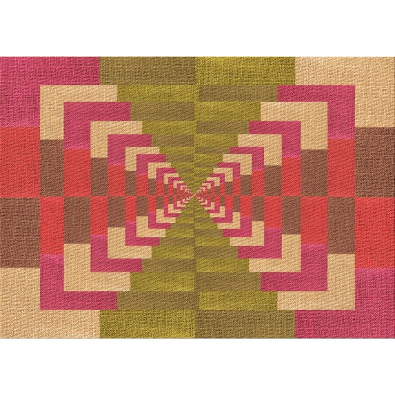 Ahgly Company Indoor Rectangle Patterned Lava Red Area Rugs, 4' x 6'