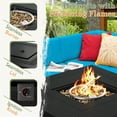 thumbnail image 4 of Devoko 5-Pieces Rattan Outdoor Patio Furniture Set with Fire Pit Table, Blue/Beige, 4 of 7