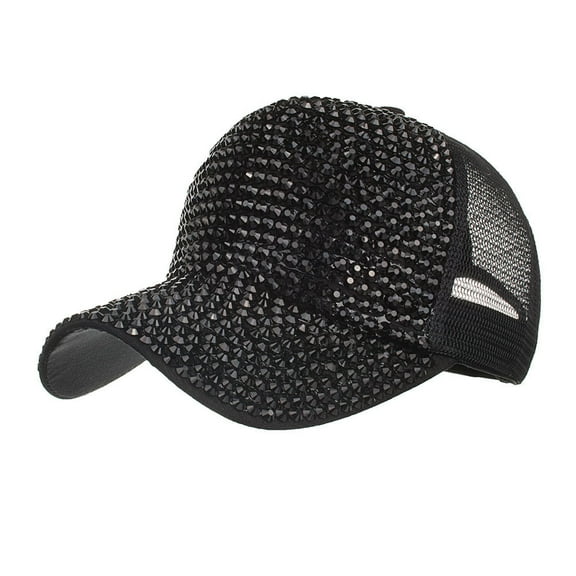 Clearance! Fdelink Women Rhinestone Hats Female Baseball Cap Bling Diamond Hat BK, Unisex hat