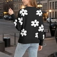 thumbnail image 3 of PFRNLF Womens Floral Sweaters Fall Winter Crew Neck Long Sleeve Loose Knit Pullover Sweater Tops, 3 of 5