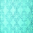 thumbnail image 1 of Ahgly Company Machine Washable Indoor Square Abstract Turquoise Blue Contemporary Area Rugs, 8' Square, 1 of 4
