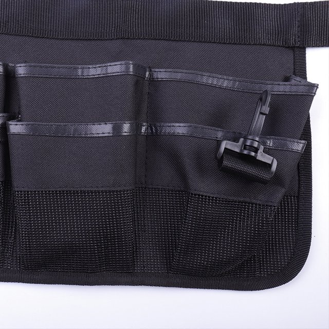Kit de herramientas de cintura de utilidad multifunción de color negro Bolsa de delantal Organizador de estuche con correa de cintura ajustable