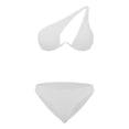 thumbnail image 5 of XIYON Bikini Sets For Women Solid Color V Neck Knot Front Push Up High Leg Thong Two Piece Swimsuit Summer Beach Vacation Bathing Suits, 5 of 5