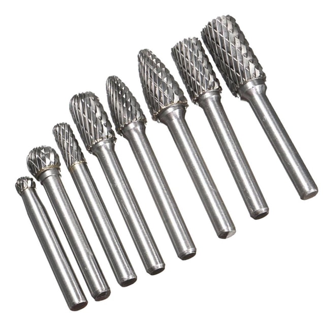Juego de 8 piezas de herramienta de perforación de doble ranura Baoblaze Broca giratoria de acero de tungsteno