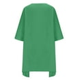 thumbnail image 5 of Liquidation d'Été 2025! Robe Grande Taille pour Femmes, Liquidation de Robe d'Été pour Femmes, Robe Décontractée à Manches 3/4 Col Rond Imitation Coton et Lin Couleur Unie avec Poches, 5 of 5
