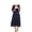 Dark Blue, variant on Maxcozy Maternity Nightgown Women Loose Round Neck Short Sleeved Zipper Pajamas Sleepwear with Pockets