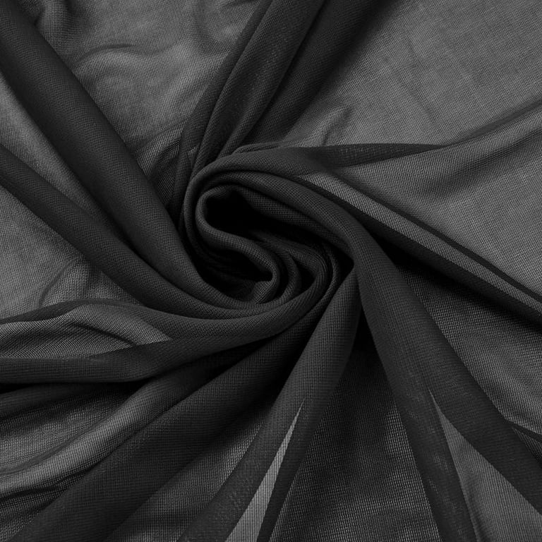 10 yards 120 Wide Sheer Voile Chiffon Fabric By Yard Draping Panel  Wedding, (Color: Black) 