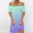 thumbnail image 2 of SEMPAI Summer Dress for Women Bodycon Dresses Short Sleeve Dress Crewneck Solid Above the Knee Dresses Sundresses For Women 2024 Athletic, 2 of 4