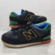 thumbnail image 2 of New Balance 574 Mens Sneakers Sz 9 Black Suede Mesh Varsity Green Athletic Shoes, 2 of 6