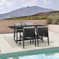 thumbnail image 4 of Armen Living Cayman Outdoor Patio 5-Piece Dining Table Set in Aluminum with Grey Cushions, 4 of 6