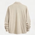 thumbnail image 6 of Shackets for Men Casual Corduroy Button Front Lapel Long Sleeve Weekend Wear Jacket, 6 of 9