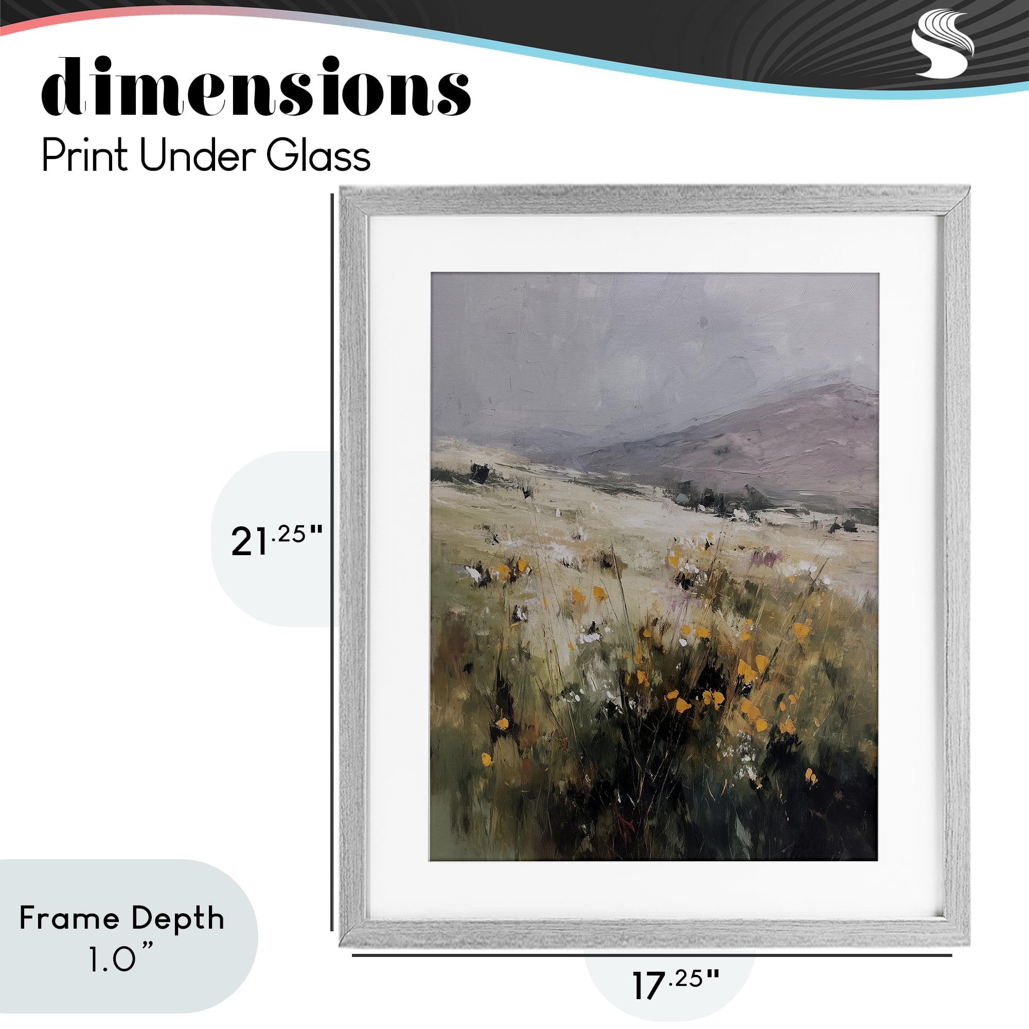 Stupell Industries Verdant Dreams Landscape Gray Framed Print Under Glass, design by Svetlana Aleynikova