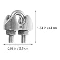 thumbnail image 3 of 12 Pieces Heavy Duty Stainless Steel U-Bolt Wire Rope Clips Clamps Cable Fasteners for Secure Rigging, 3 of 6