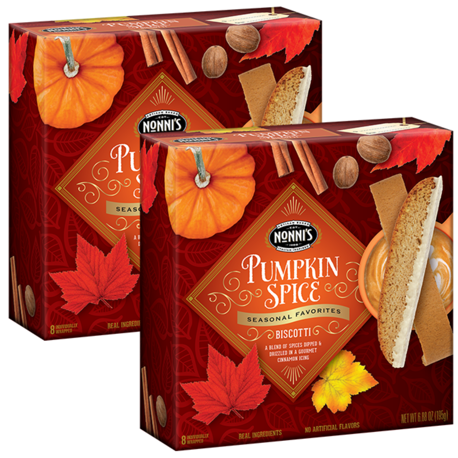 Nonni's Biscotti Pumpkin Spice Limited Edition, 6.88oz Box Seasonal