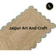 thumbnail image 4 of Jaipur Art And Craft Jute Area Rug Beige Sky Blue Border Rectangle Braided Carpet (9x10 Sq ft), 4 of 7