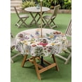 thumbnail image 3 of Outdoor Tablecloth with Umbrella Hole and Zipper, Watercolor Wildflowers Round Table Cloth 54 Inch Waterproof Tablecloth, Farmhouse Botanical Flowers Herbs Picnic Table Cover for Patio Camping, 3 of 7