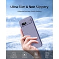 thumbnail image 5 of 3 in 1 for Google Pixel 7A Case, with 2 Pack Screen Protector, with Full Camera Cover Protection，Liquid Silicone Slim Shockproof Protective Phone Case [Microfiber Lining] (Lavender Grey), 5 of 12