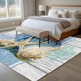 thumbnail image 4 of Blue Coastal Starfish Area Rugs 5'x7', Small Throw Rugs for Laundry Room Playroom, Vintage Wooden Nautical Coral Summer Indoor Outdoor Rug Non-Slip Low Pile Carpet Runner Reversible Floor Mats, 4 of 8