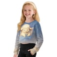 thumbnail image 5 of Xoenoiee Sheep Star Print Girls Crop Top Casual Long Sleeve Pullover Tops Kids Loose Fit Sweatshirt Sweaters Comfy Fall Clothes, 11-12 Years, 5 of 7