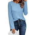 thumbnail image 5 of UVN Sweatshirts For women Long Sleeve Shirts Ladies Fall Crewneck Pullovers Casual Knit Tops, 5 of 9
