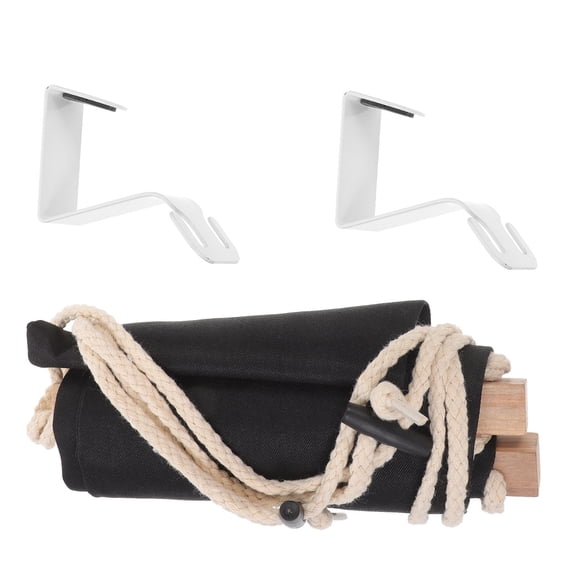 1 Set Foot Hammock Under Desk Relaxation Comfort for Adults Home Use Office Furniture Polyester Wooden Frame