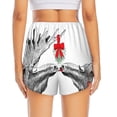thumbnail image 3 of Picia Moose Kissing Under Mistletoe Pattern Women's 2 in 1 Athletic Running Shorts High Waisted Workout Casual Gym Sweat Shorts with Comfy Liner Zipper Pockets-XX-Large, 3 of 9