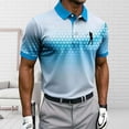 thumbnail image 4 of Fnnxeal Mens Polo Shirts Collared Summer Graphic Casual Golf Short Sleeve Polo Light Blue Shirts for Men Size 3XL, 4 of 5