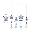 thumbnail image 1 of Colgante de bola de iluminación de cristal con forma de girasol y diseño retro de mariposa con forma de ojo de diablo y ojo azul, 1 of 5