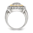 thumbnail image 2 of Sterling Silver Two Tone Silver And Gold Plated Sterling Silver w/Diamond Ring, 2 of 3