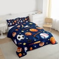 thumbnail image 4 of Homewish Cartoon Ball Print Bedding Comforter Set for Kid, Football Baseball Basketball Twin Comforter Sets, Sports Theme Reversible Bedding Set, Lightweight Room Decor, 2 Pieces, 4 of 9