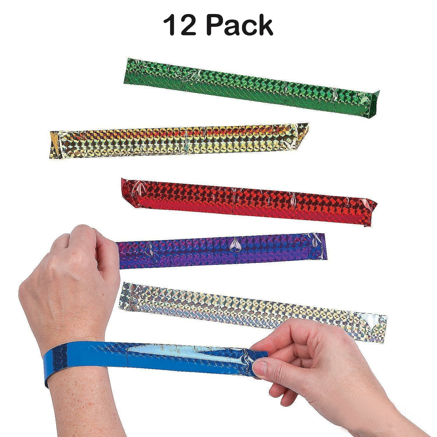 Metallic Slap Bracelets Pack Of 12 9 Inches Assorted Colors Cool