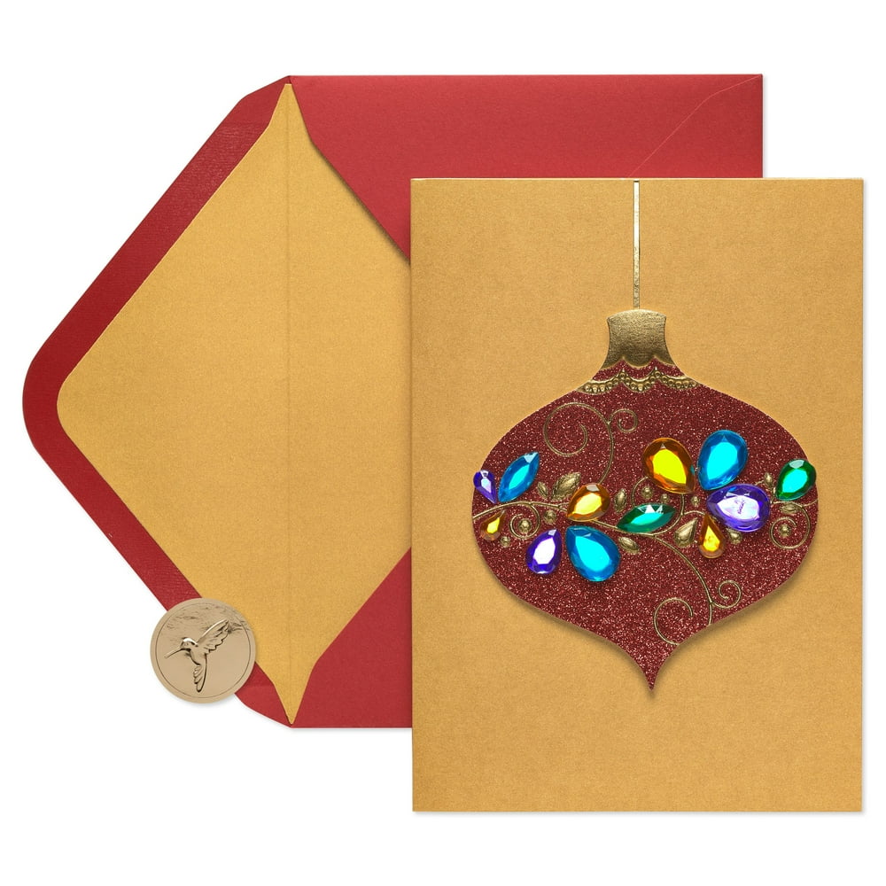 Papyrus Gem Ornament Christmas Boxed Greeting Cards, 8ct