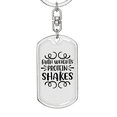 thumbnail image 5 of Faith Weights Protein Shakes Stainless Steel or 18k Gold Premium Swivel Dog Tag Keychain, 5 of 10