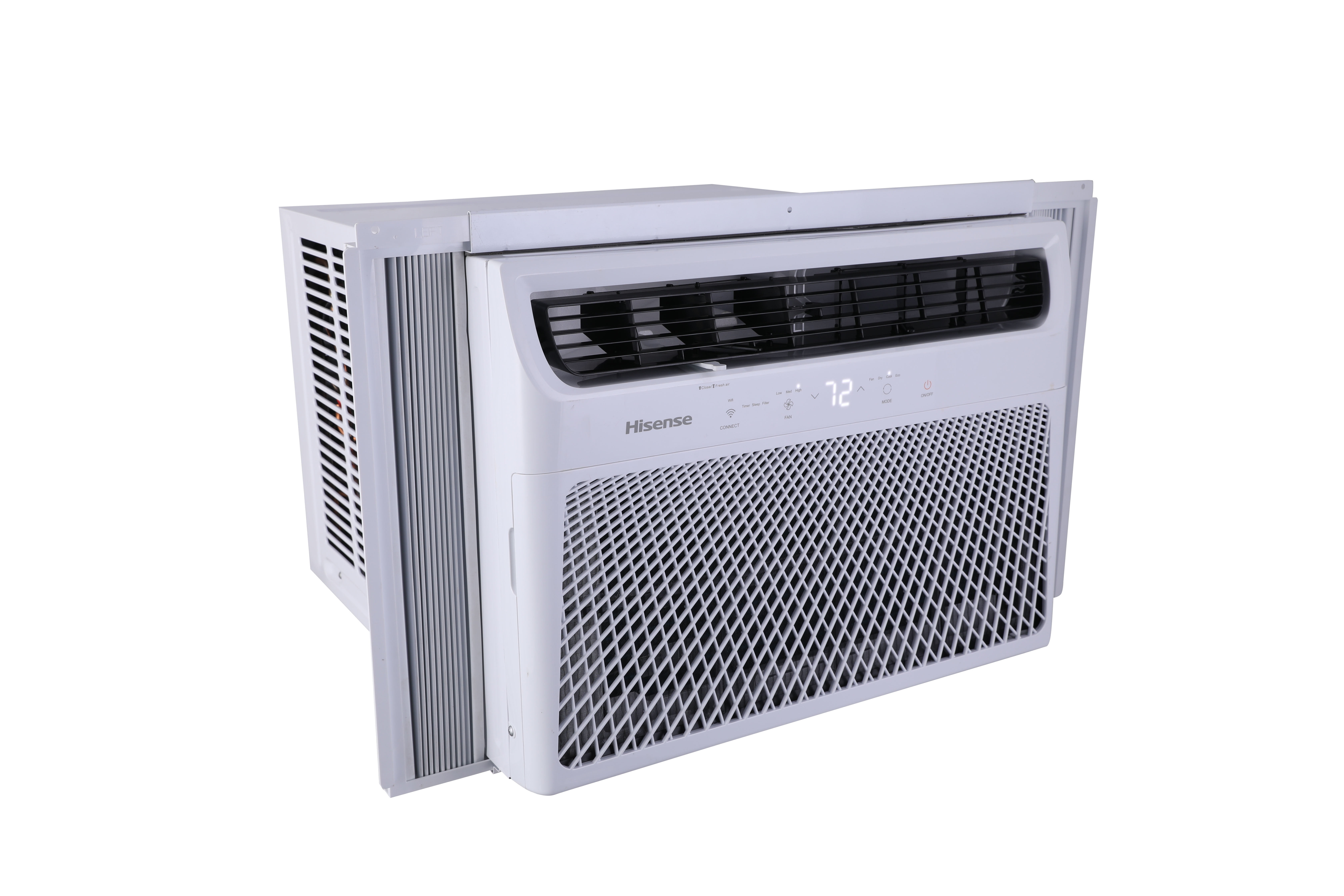 Hisense 8,000 BTU Window Air Conditioner 350 sq ft. Easy Clean, Easy to Install, 4-Way Air Direction, Remote Control, LED Display, Multi-Purpose Modes, ConnectLife App (WAW0825CW1W）