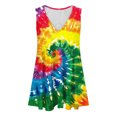 thumbnail image 3 of RQYYD Casual Dresses for Women 2024 Ruffle v Neck Loose Fit Knee Length Dresses Solid Color/Tie Dye Short Sleeve Ruched Mini Dresses, 3 of 6